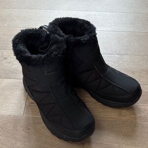 Men’s black warm snow boots, fur lined, waterproof, winter boots, anti-slip